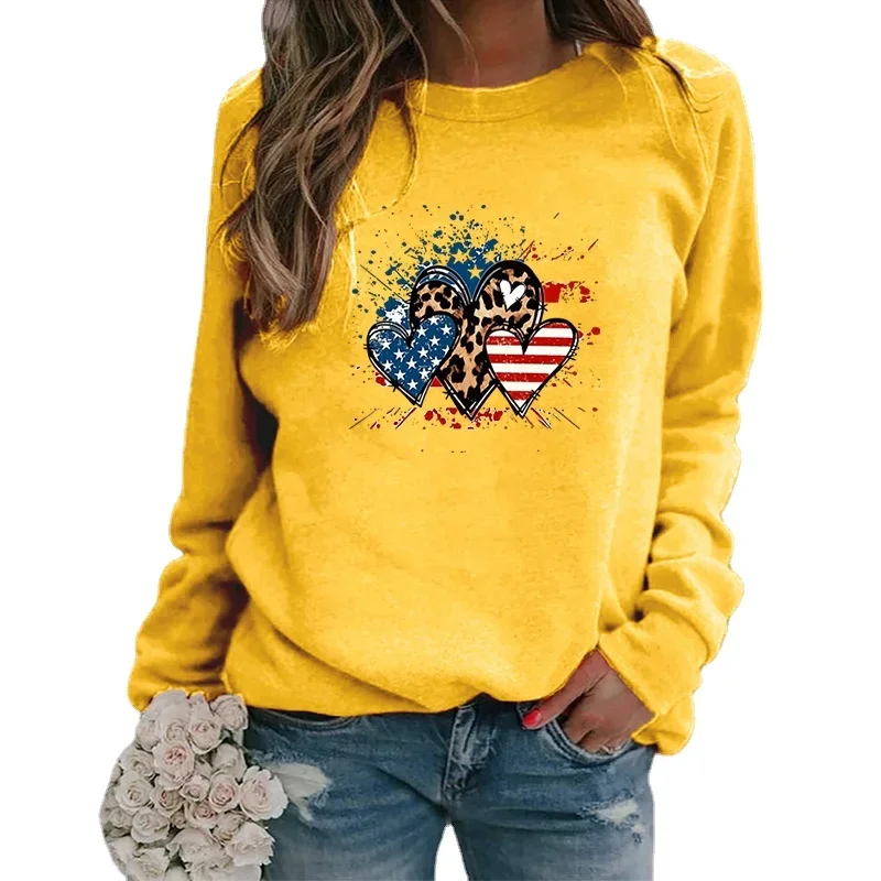 کا نیا فیشن فلیگ Love Crewneck Hoodie Autumn Printed Blazer Graphic Anime Sweatshirt Oversized Kawaii Harajuku Tops Tees