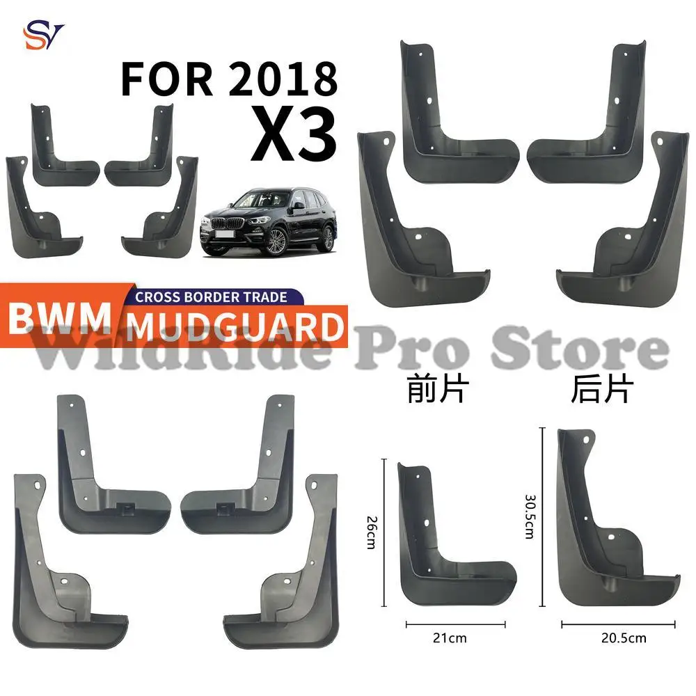 

Front & Rear Mud Flaps for 2018 BMW X3 Easy Installation Car Protection Fender Trim