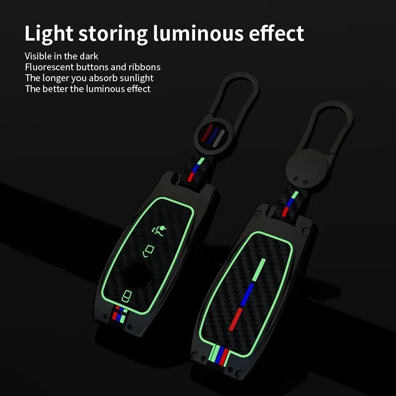 

For Mercedes Benz A C E S G Class GLC CLE CLA GLB GLS W177 W205 W213 W222 X167 AMG Fluorescent Car Key Case Keychain Key Cover