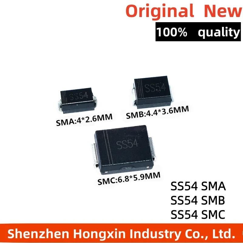 

100 pieces of SS54 patch Schottky diodes 5A/40V 1N5824 SMA/SMB/SMC (DO-214)