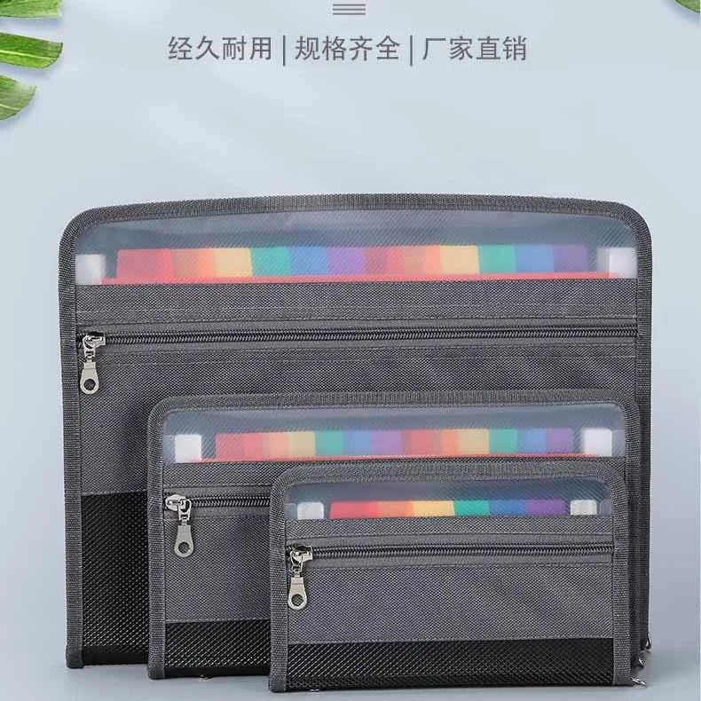 13 Layer Zip Organ  Expanding Wallet Bag Rainbow Color A4/B6/A6 of Large Capacity File Folder Document Case