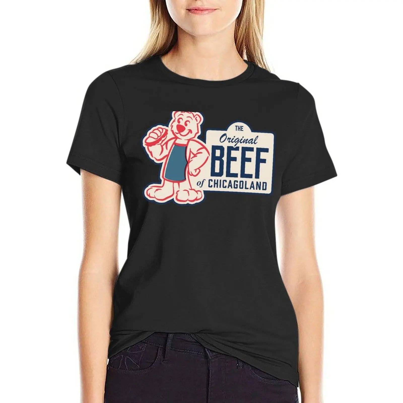 

original berf the bear / original chicago / the bear chicago T-Shirt heavyweights vintage t shirts for Women loose fit
