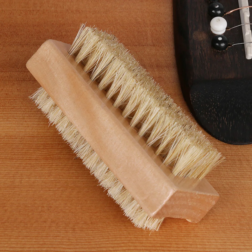 Cepillo de traste de doble cara, herramienta de limpieza de guitarra con mango de madera, cepillo de doble cara para trastes, cuerdas, bajo, instrumento acústico eléctrico