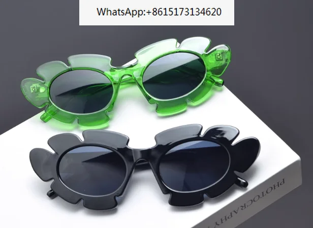 

High quality Trending Product Acetate Flowers Sunglasses For Women Black Brand Designer Fashion Summer Girls For Sun Glasses UV