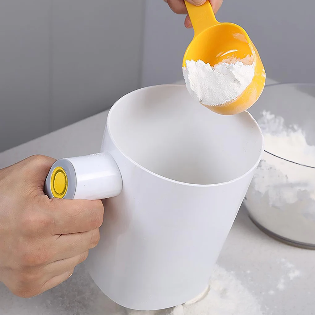 Handheld Electric Flour Sieve Icing Sugar Powder Filtration Stainless Steel Flour Screen Cup Shaped Sifter Kitchen Cake Pastry