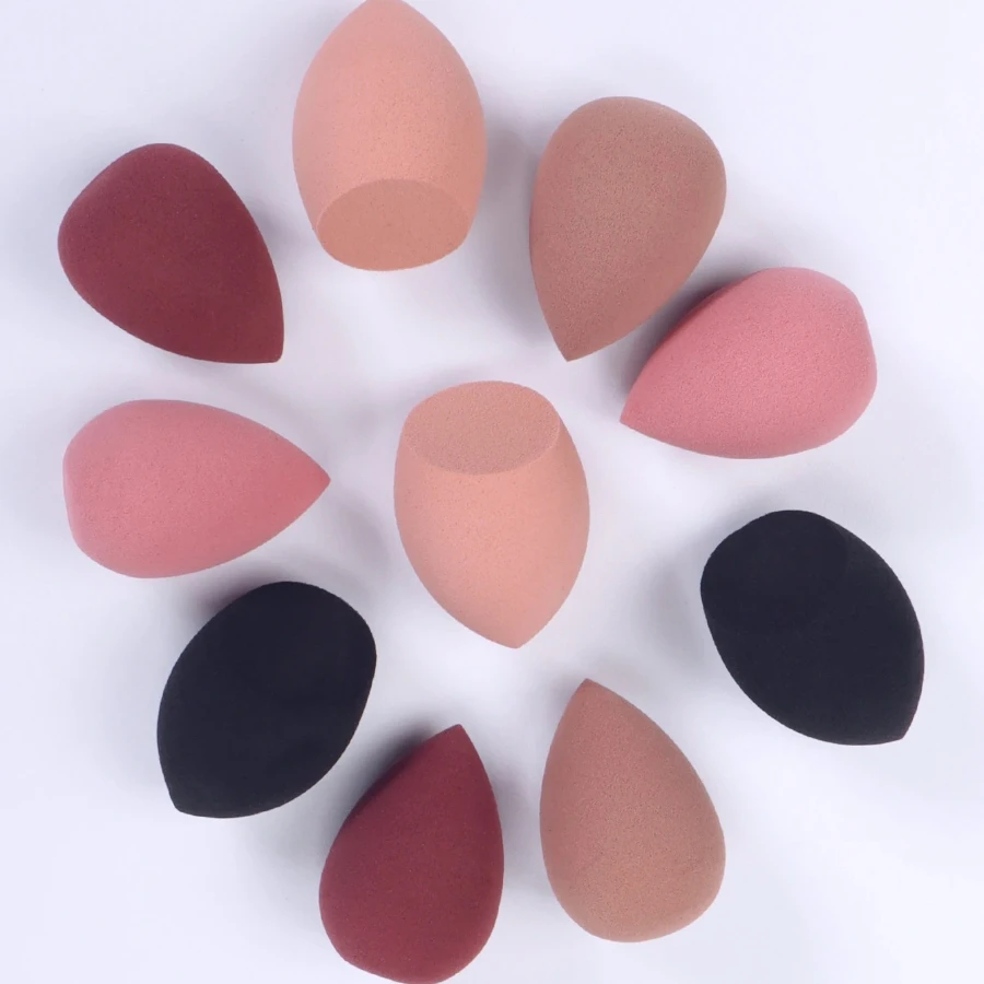 Juego de esponjas hidrofílicas de 10 piezas: minilicuadoras sin látex para base líquida/en polvo |   Tamaño de viaje Todos los tipos de piel con estuche