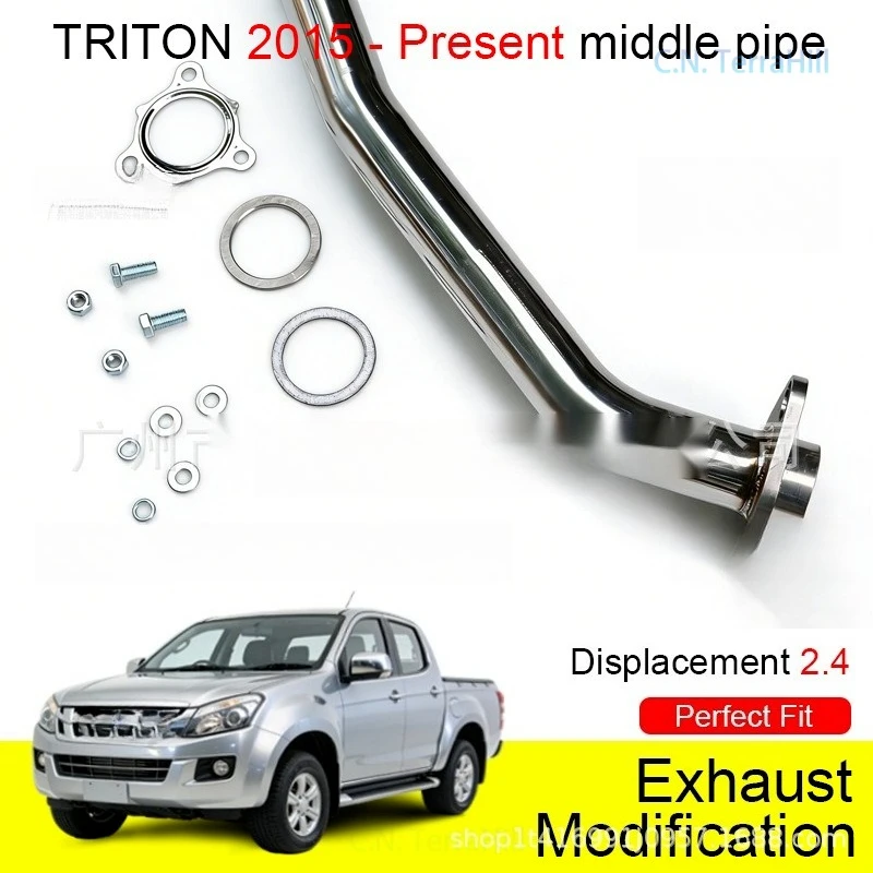 Stainless Steel Mid Exhaust Pipe Car Modification Off-Road Compatible with Triton 2015+ 2.4L Engine Performance Enhancement