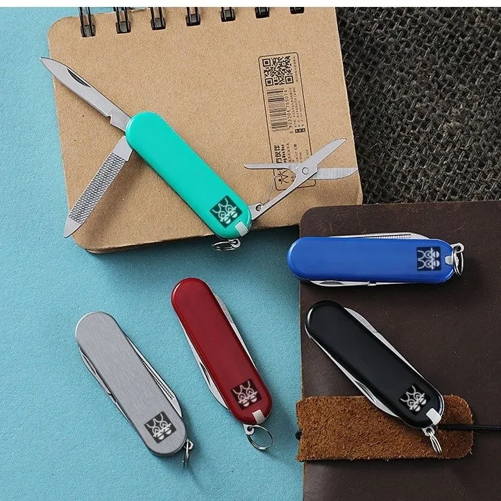 Germany DOUBLEDELI color multifunctional knife saber camping tool key folding knife 3-in-1 folding knife 2024