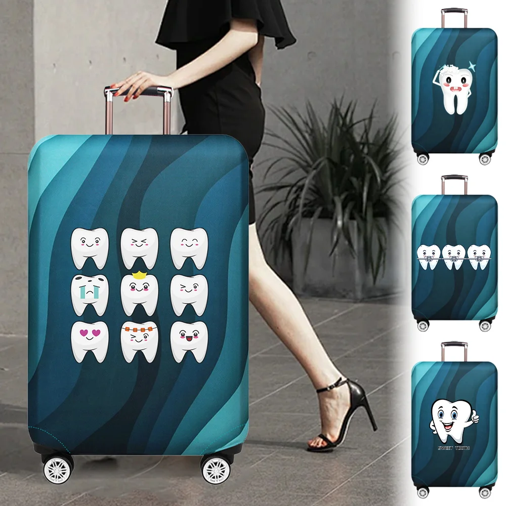 

Stretch Fabric Luggage Cover Suitcase Protector Baggage Case for18-32 Inch Suitcase Case Print Teeth Series Travel Organizer