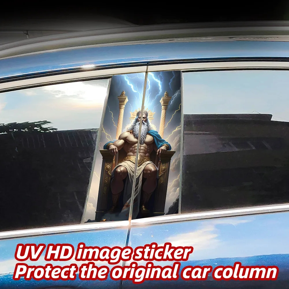 

Greek Mythology Zeus Car Stickers Auto B Pillar Waterproof Sunscreen Decor Cover Scratches Car Doors Pillar Vinyl Decals