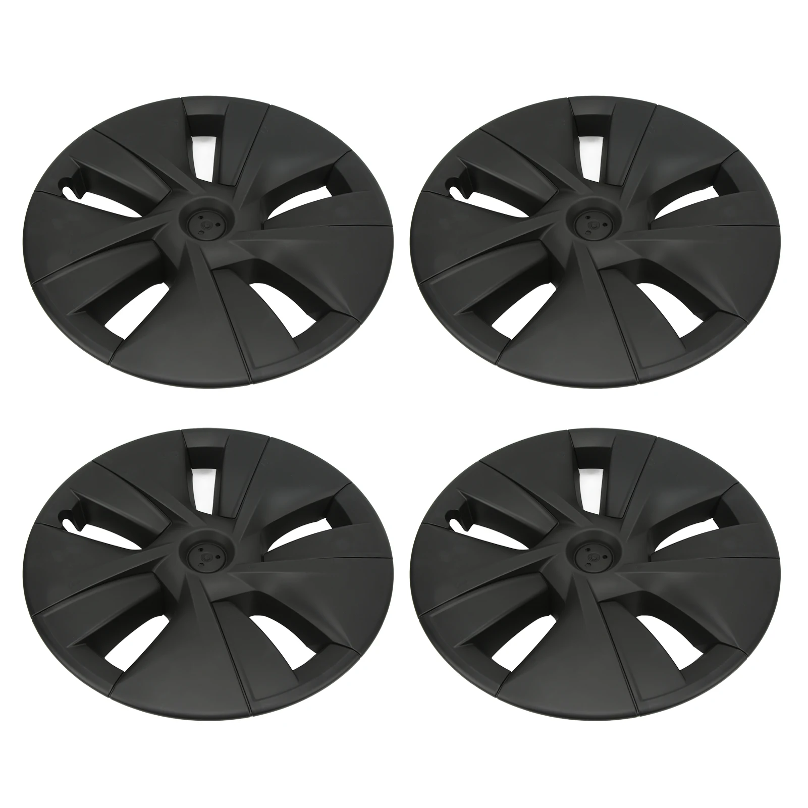 4 Pcs 18in Wheel Hub Cap Matte Black Fully Wrap Hubcap Rim Protector Trim High Strength Replacement for Tesla Model 3 2017‑2023