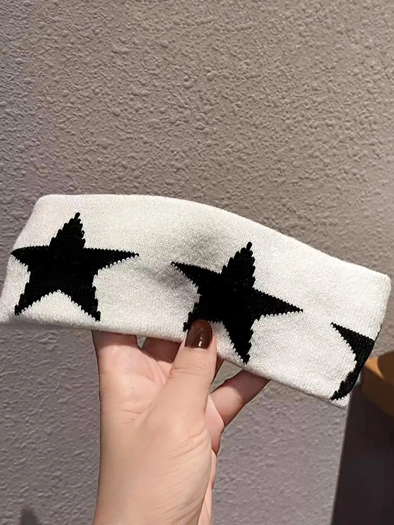 1/2 Stück schwarze weiße Stern-Stirnbänder für Frauen und Mädchen, Yoga, Workout, rutschfest, weiches Haar-Accessoire, Kopfwickel, modische Haarbänder – Detail 6