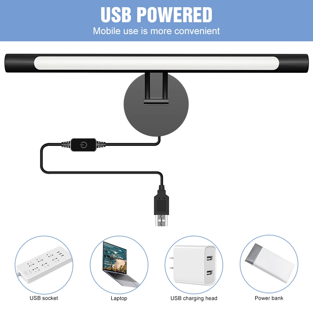 LED Dapat Diredupkan Lampu Cermin Rias LED Lampu Dinding Meja Rias Lampu Isi Rias USB Isi Ulang Lampu Rias Lampu Cermin