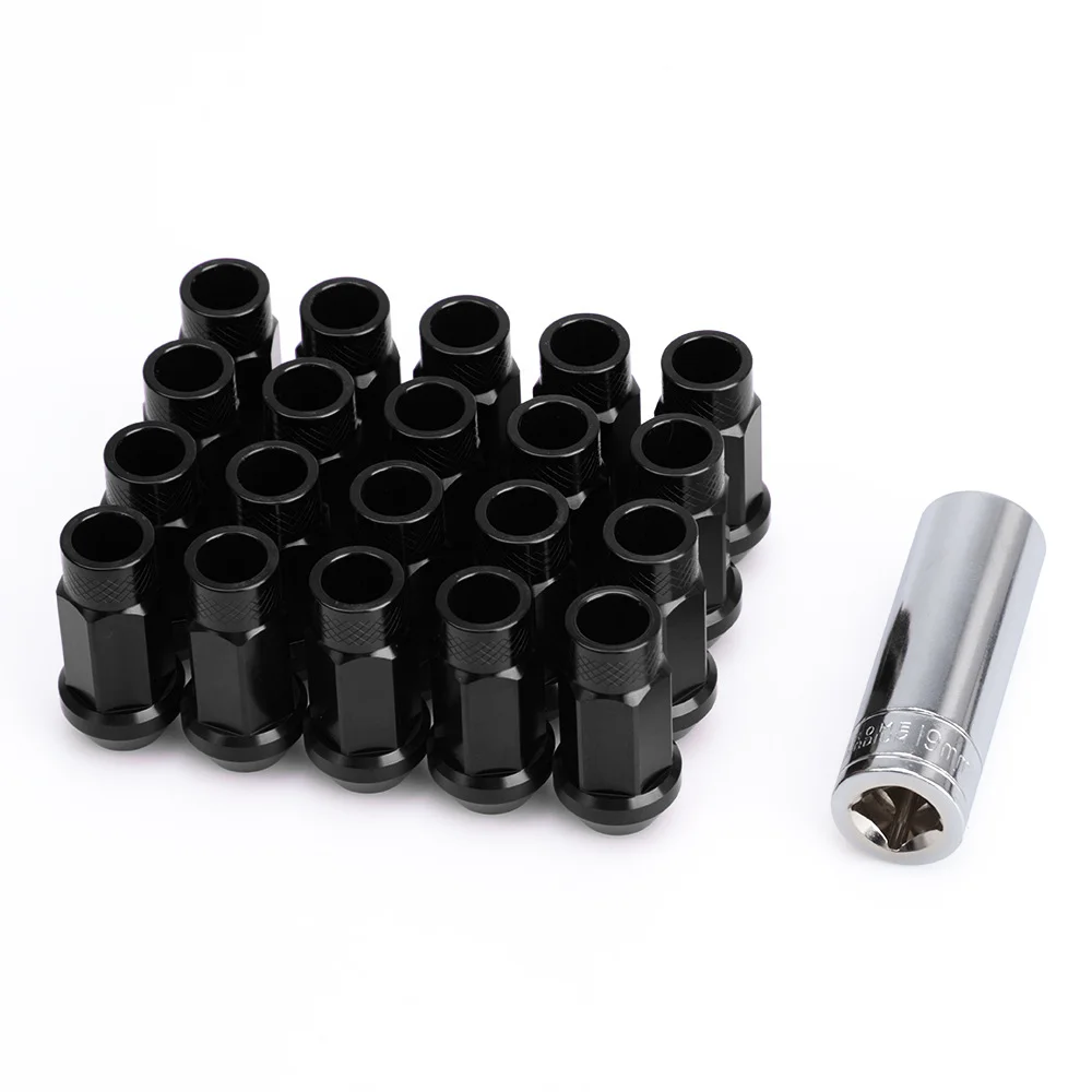 19HEX Blox Nuts Security Key Wheel Nuts Lug Nuts M12x1.5 M12x1.25 M14x1.5 Length 50mm With Aluminum Alloy 7075-t6