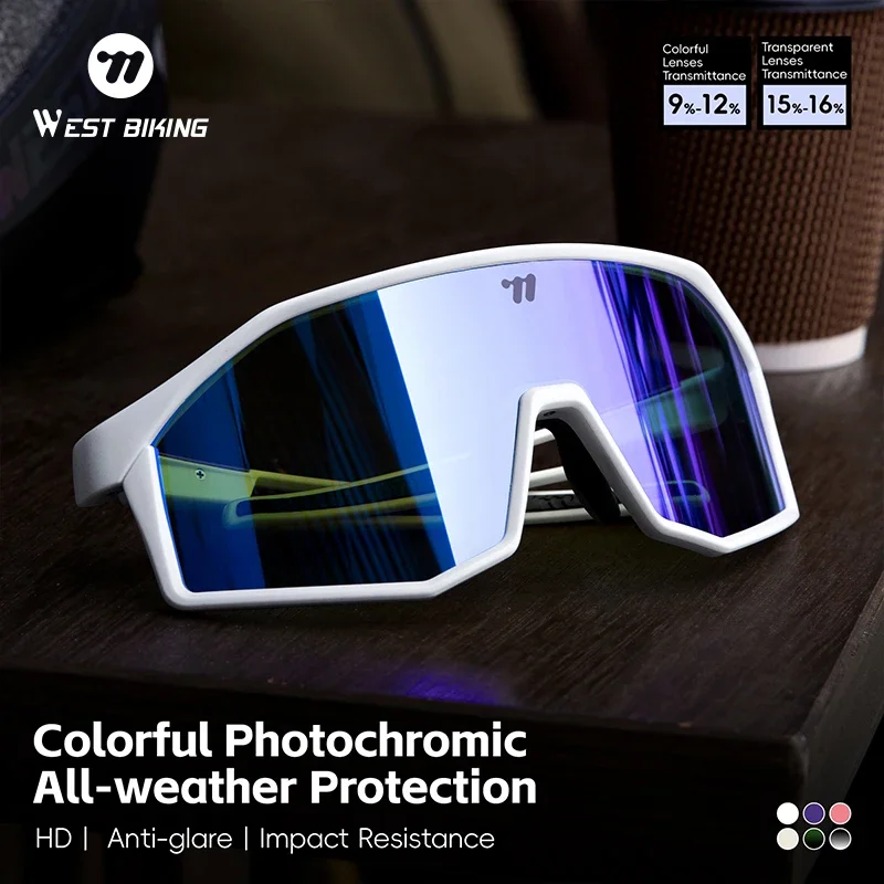 

WEST BIKING Men Women UV400 Bike Sunglasses Photochromic Sports Cycling Glasses Outdoor Eyewear MTB Bicycle Riding Hiking Goggle