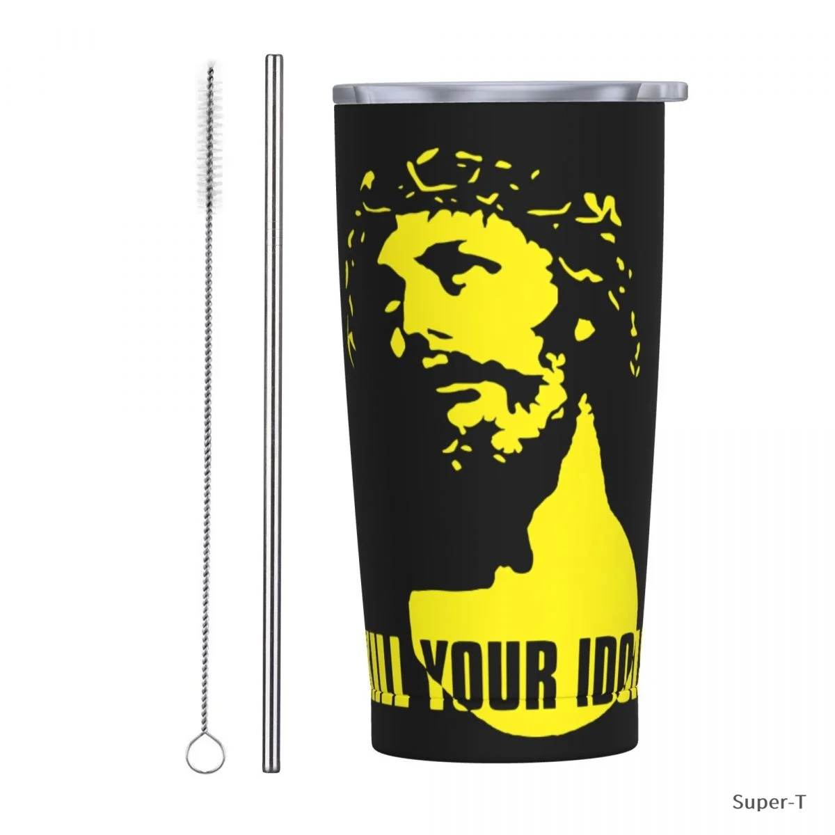 Jesus Kill Your Idol Coffee Cup Thermos Bottle Stainless Steel Double-layer Insulation Cold And Hot Travel Mug Vacuum Flask 20oz