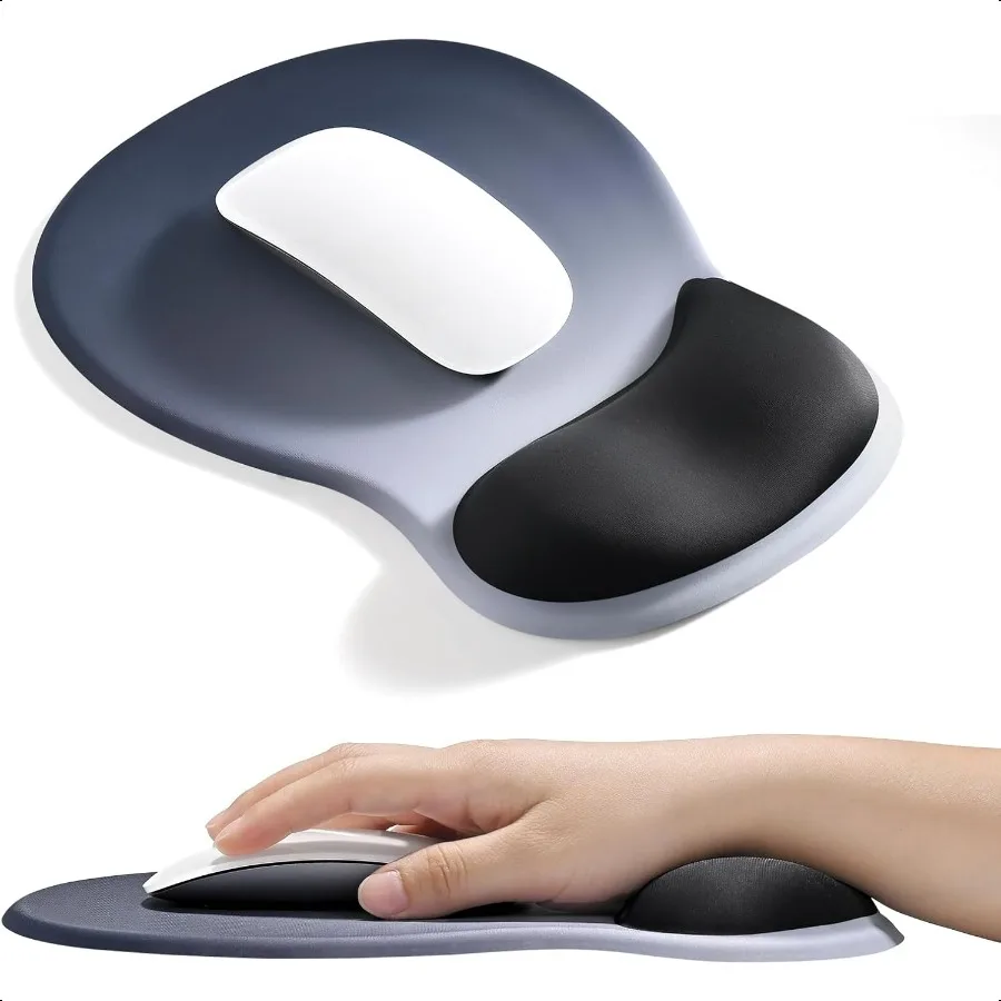 

Эргономичный коврик для мыши с гелевой подставкой для запястья, средний вогнутый дизайн, снимает боль в запястье, коврик для мыши, нескользящая основа для портативного компьютера