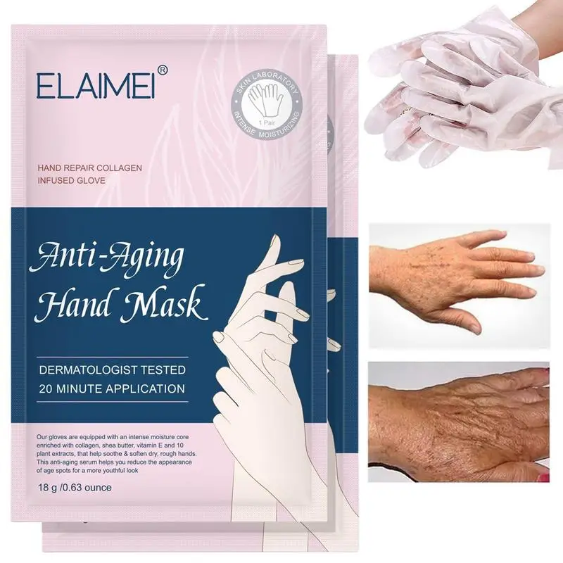 New 1Pair=2PCS Moisturizing Hand Mask Hydrating Whitening Hand Skin Care Gloves Anti-Wrinkle Exfoliating Remove Dead Skin