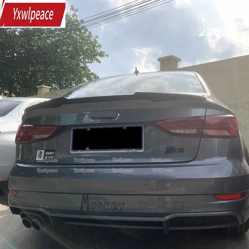 

For Audi A3 S3 8v Sedan 2014 2015 2016 2017 2018 2019 2020 Spoiler ABS Material Unpainted Color Rear Trunk Spoiler