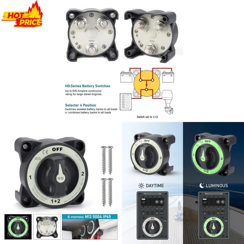 

Battery Control Knob Switch Battery Management Switch 32V for Car & Motorhomes