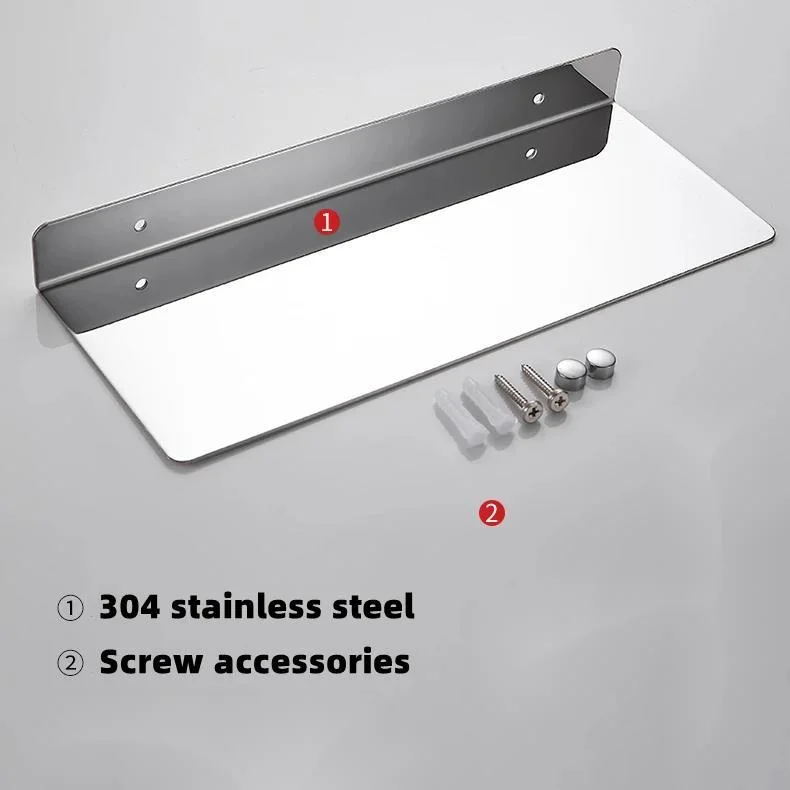 Black / Chrome Bathroom Shelf Kitchen Storage Rack Thicken Stainless Steel Corner Shelves Towel Rack Shampoo Holder