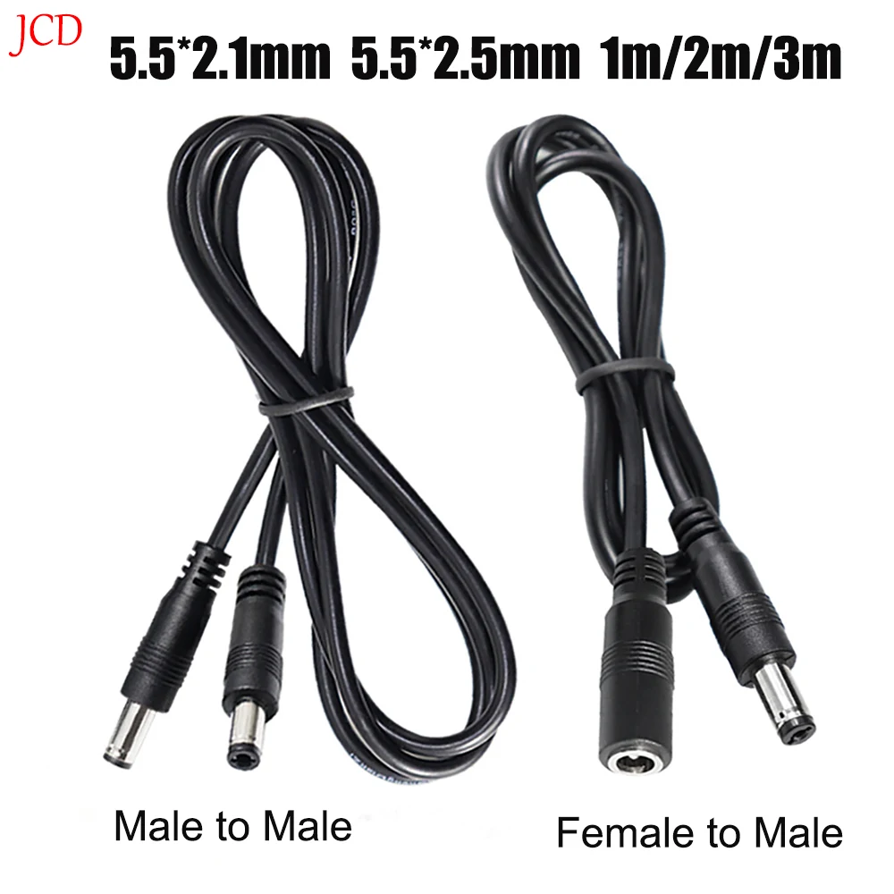 JCD 1PC Video Surveillancer Extension Cable Jack Socket To 5.5x2.1mm 5.5x2.5mm Male Female Plug For CCTV Camera Extension Cord
