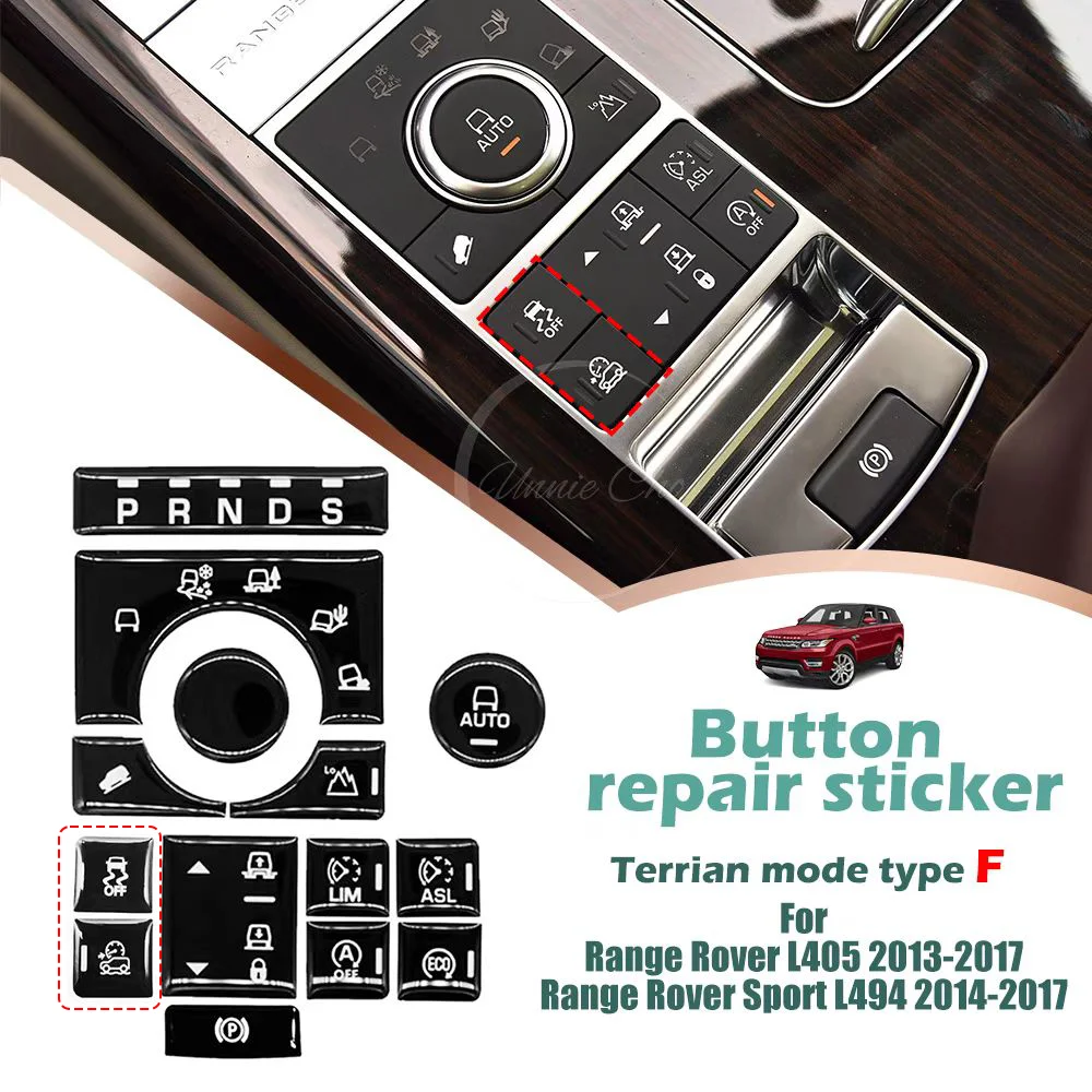 Für Range Rover Sport L494 Mittelkonsolen-Tastenabdeckung für Vogue 2013–2017 Gelände-Traktionssteuerungsaufkleber für Discovery L462 – Detail 12