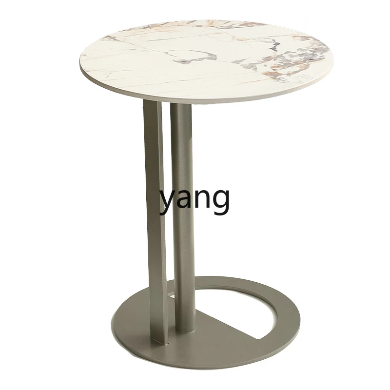 

LHH minimalist sofa corner few living room Nordic creative round small coffee table light luxury Italian movable