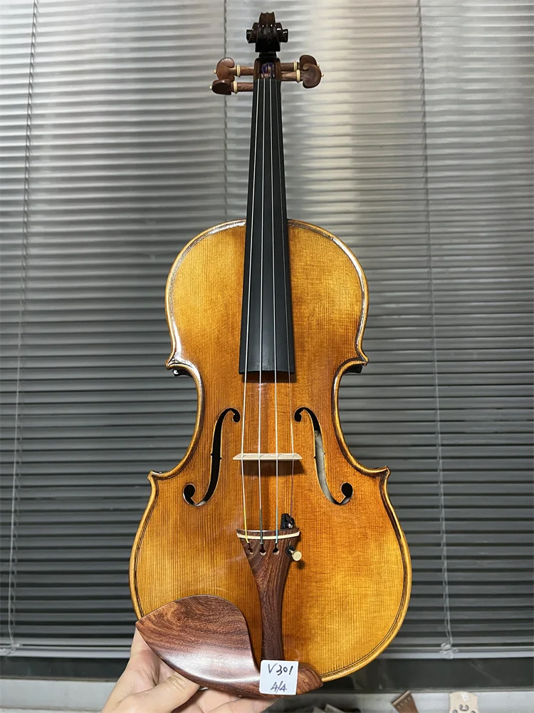 Actual PHOTO Fantastic Oil Varnished Bird-eye Wood 4/4 Size Violin Hand Crafted Cкрипка كمان  Fiddle Free Violin Case&Bow V301