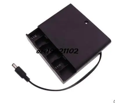 9v 6 x aa bateria comutada titular dc 2.1mm caixa de caso fechado fio chumbo