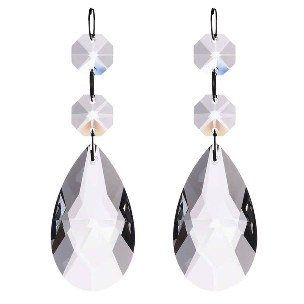 12pcs/set Stunning Clear Teardrop Chandelier Pendants For DIY Projects Beautiful And Decorative