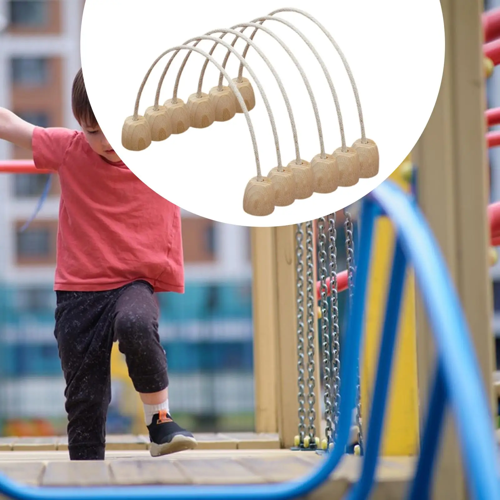 ของเล่นกีฬาห่วงโครเก้ 6 ชิ้นพร้อมฐานไม้สําหรับเกมสนามหญ้าในร่มกลางแจ้ง