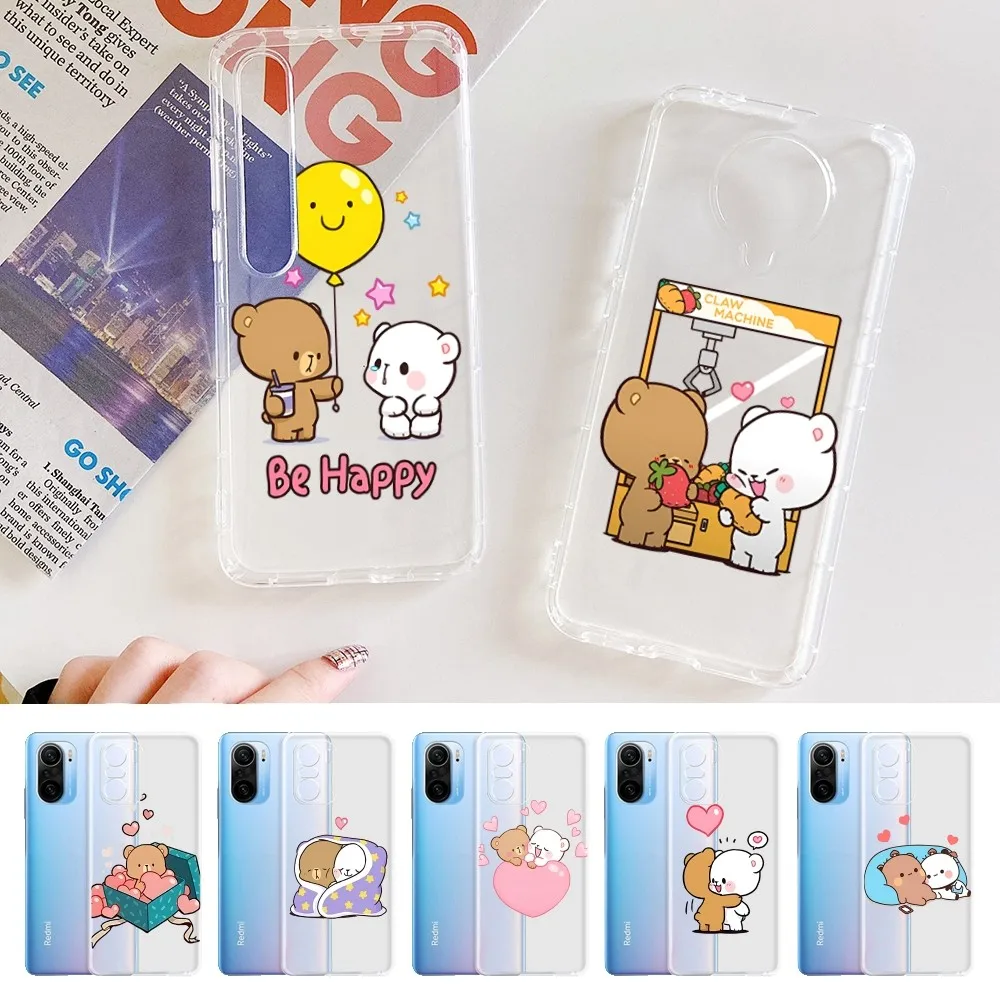 M-Milk Bear Cute Cartoon Mousepad For Samsung S 20 21 22 23 for Redmi Note7 8 9 10 for Huawei P20 30 40 Clear Case