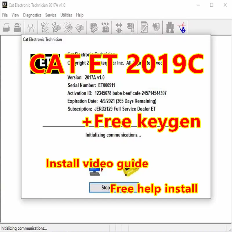 For CAT 2019C 2023A Cat ET ET3 Electronic Technician Diagnostic Excavator Software Ativative + KeyGen + Video + Help