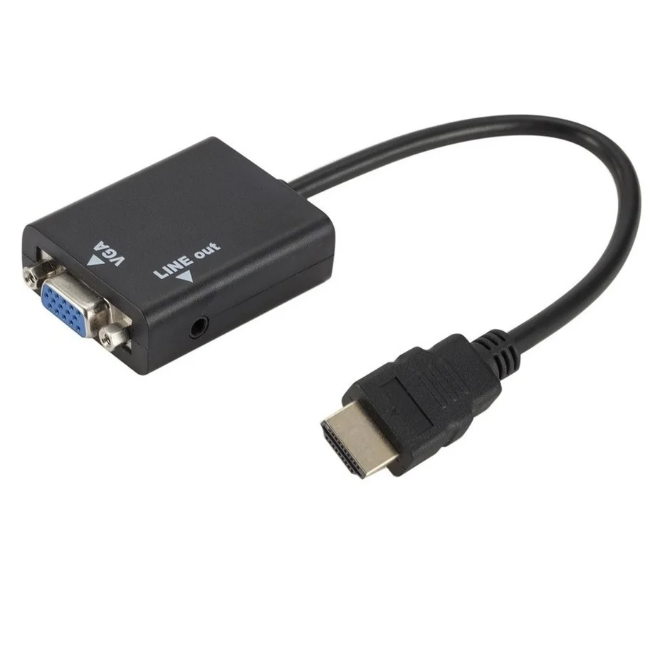 Grwibeou HDMI-Compatible to VGA Adapter Cable Digital to Analog 1080P Video HDMI to VGA Converter For Projector HDTV PC Laptop