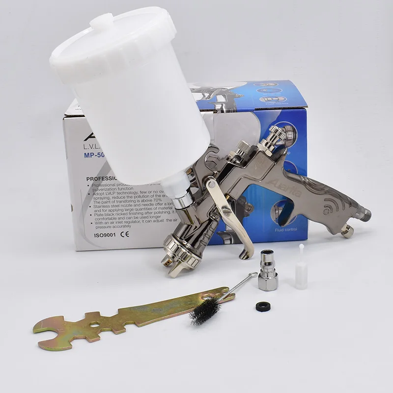 AUARITA MP-500 LVLP Spritzpistole 1,3 mm Düse 600CC Farbtank Schwerkraftspritzpistole zum Lackieren von Autos Aerografo Farbspritzgerät Druckluftwerkzeuge