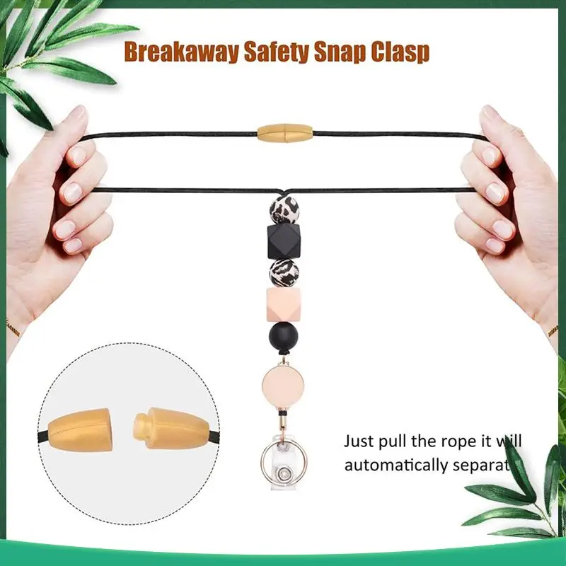 (NEW) Retractable Lanyards For ID Badges And Keychain With PU Leather Holder Teacher Lanyards Breakaway For Women