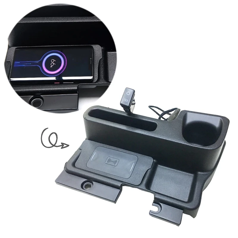 Wireless Charger With Center Console Armrest Storage Box For Toyota Land Cruiser LC 70 Series LC70 LC71 LC76 LC77 LC79