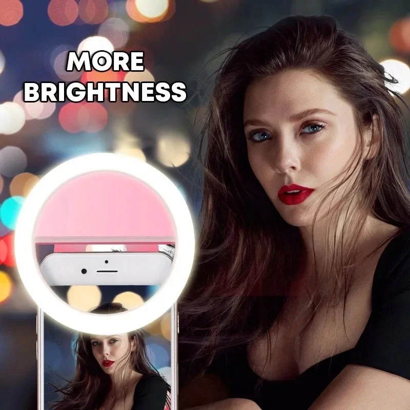 1/2/3/4 unidades de anillo de luz LED para selfies, con carga USB, luz de relleno, lámpara para selfies, luz nocturna para fotos con el teléfono móvil.