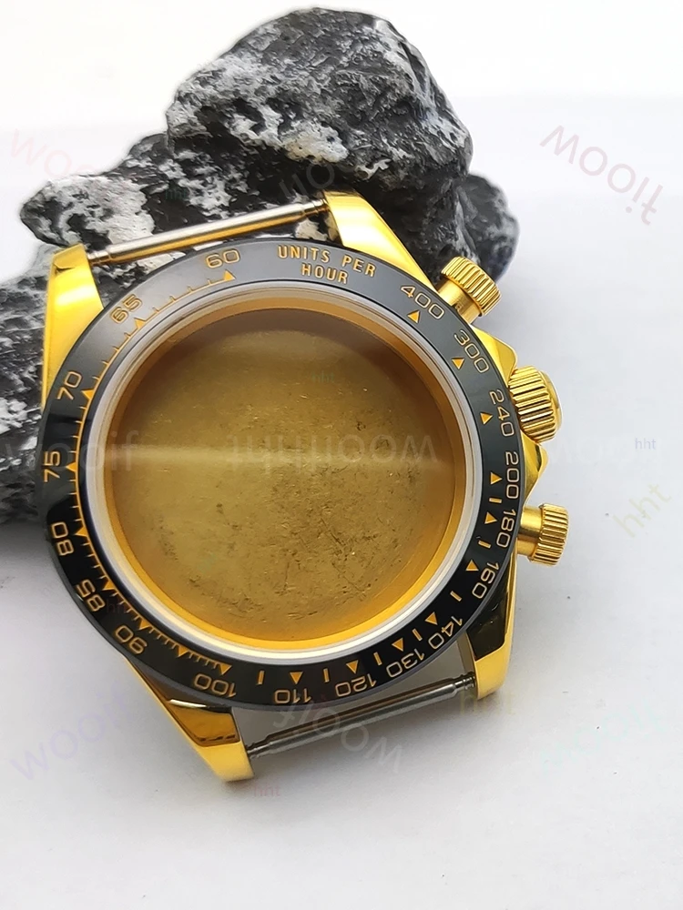 

Watch accessories for VK63 quartz movement, sapphire mirror stainless steel ceramic ring, case