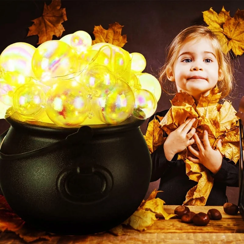 Juego de caldero de burbujas para Halloween, decoraciones de Halloween, Kit de bricolaje para interiores con bola transparente, decoración de Halloween