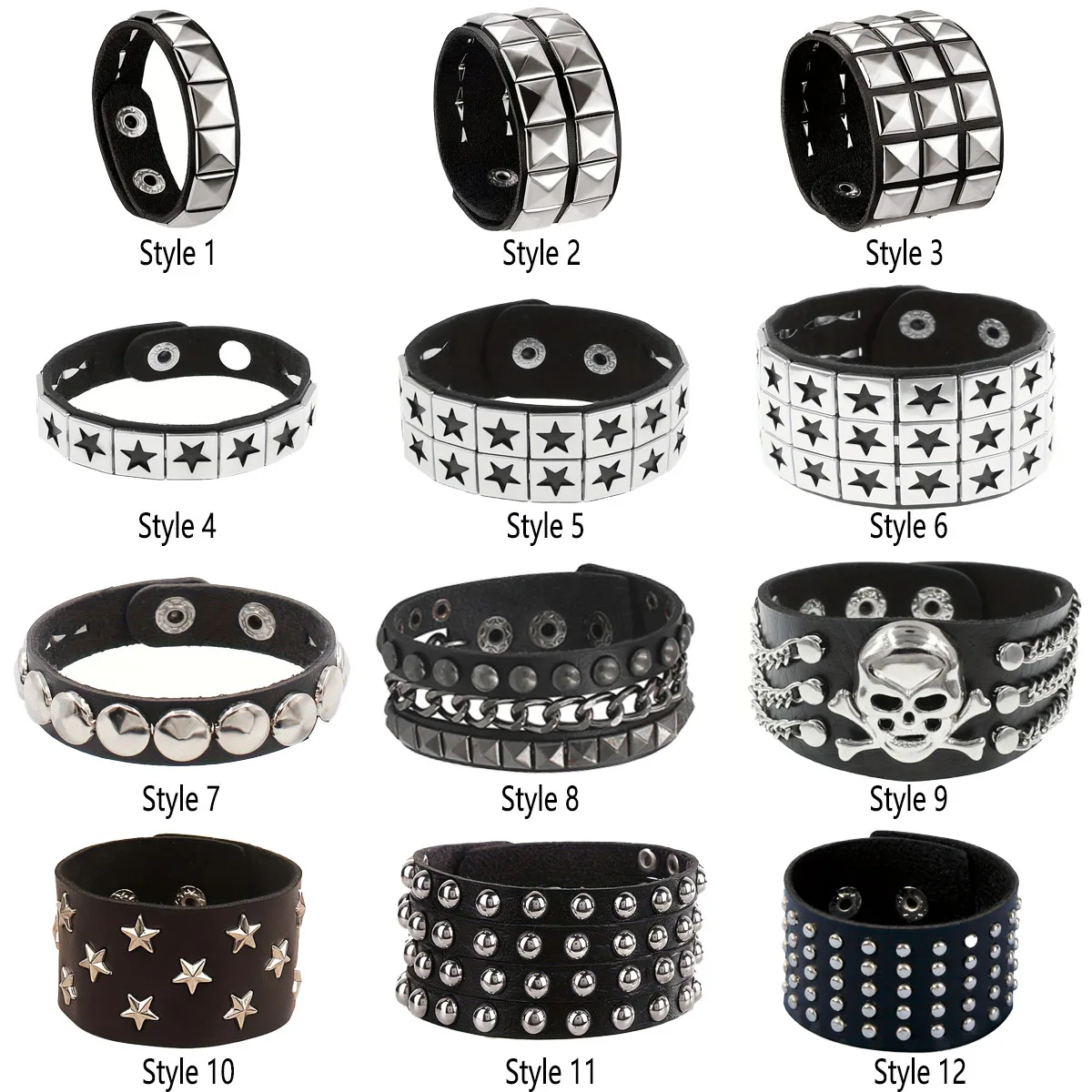 Fashion Gothic Punk Retro Multi Chain Street Dance Bracelet For Halloween Cosplay Christmas Party Birthday Lovers Gifts