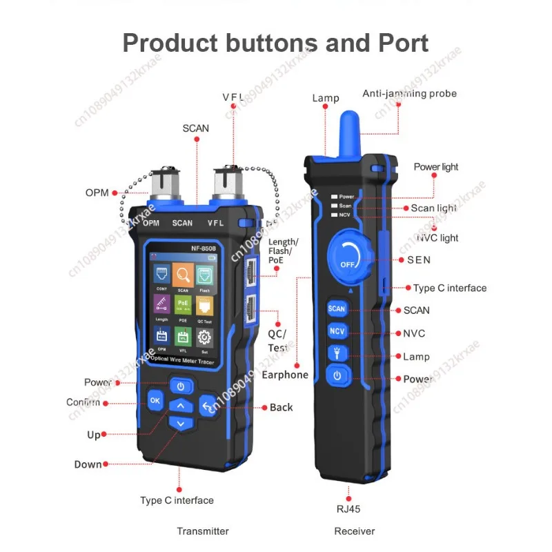 Length line finder Optical cable Cross-border network line finder Optical fiber red light power meter