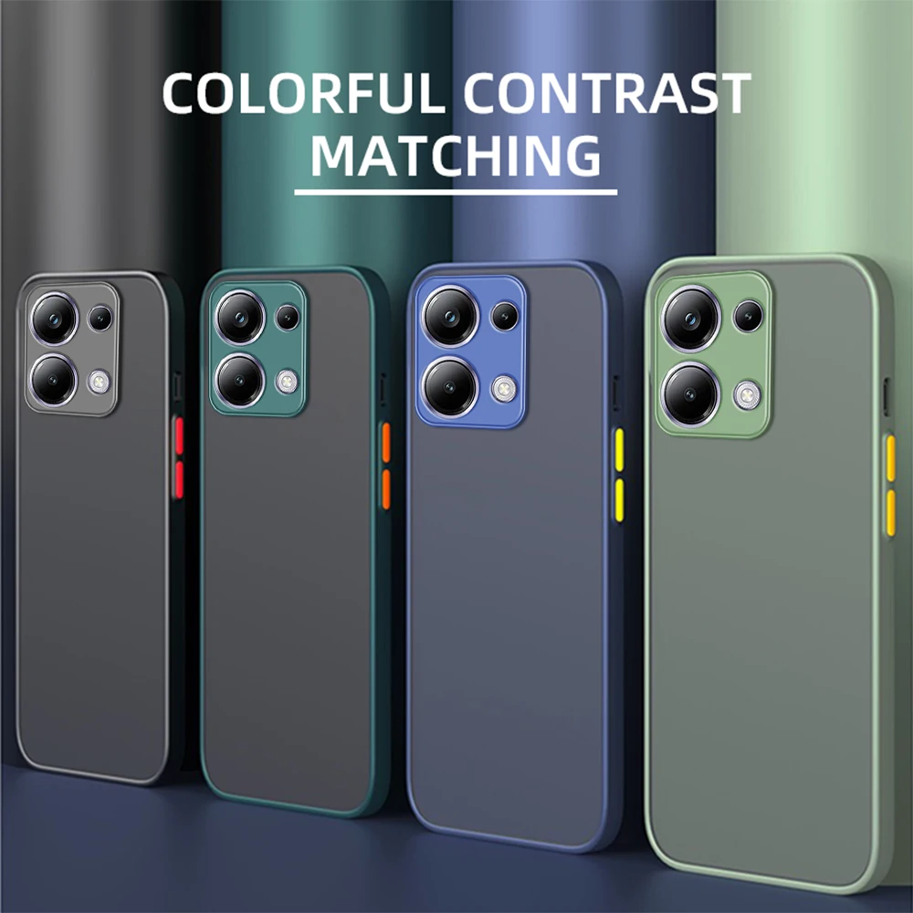 Shockproof Armor Matte Case For Xiaomi Poco M6 Pro 4G Soft TPU Bumper Clear Hard PC Cover Capas On Poko Little M6Pro M 6 Pro 4G