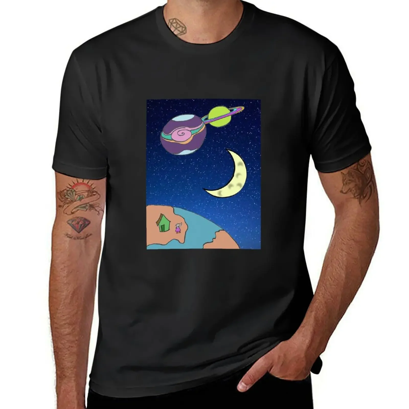 lil jenny waves to giove satty & the moon T-Shirt heavyweights affliction shirts men clothes