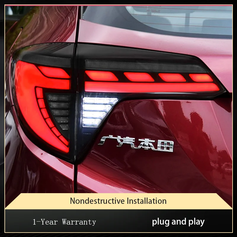 

Car Lights For HRV HR-V Honda Vezel 2015-2018 Taillight New Upgrade Sickle Style Dynamic Turn Signal Rear Lamp Tools Accessories