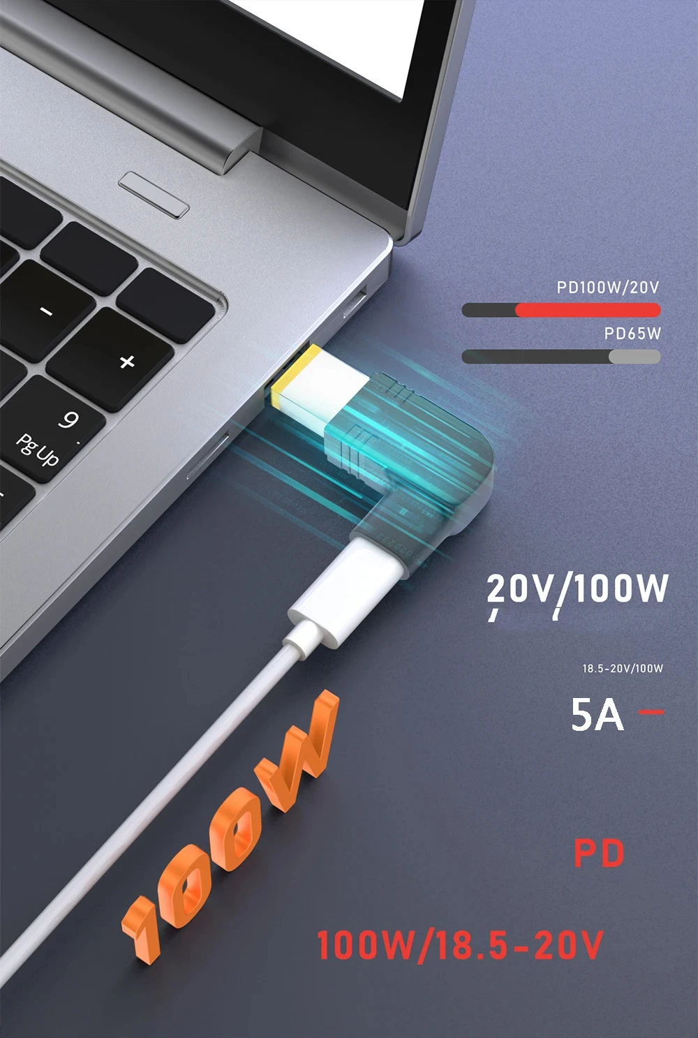 PD 100W Type C to Universal Laptop Charger Converter for Asus Lenovo Hp Dell Acer Samsung USB C Fast Charger Adapter Connector