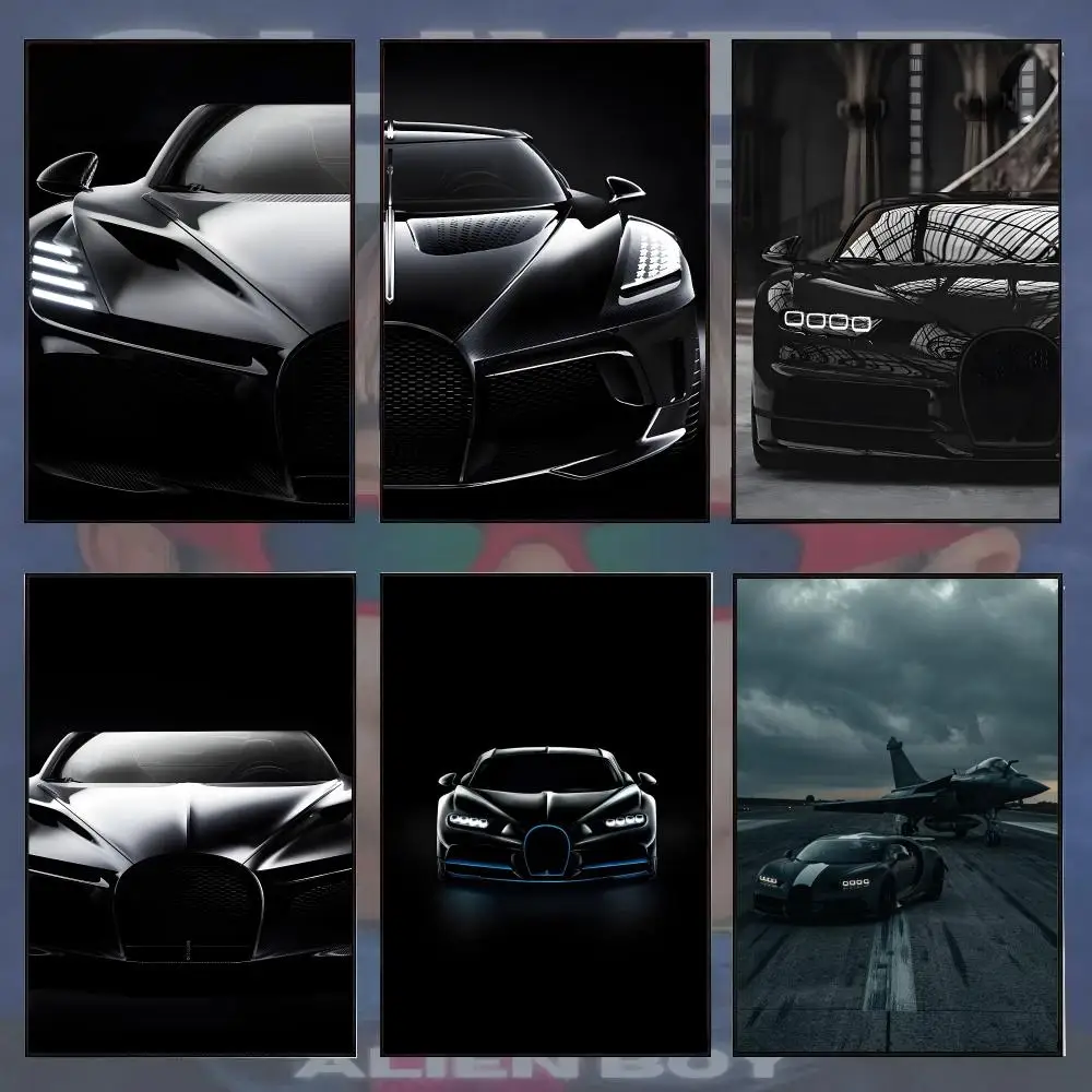 Luxury Supercar B-Bugatti Poster Home Living Bed Room Bar Hallway Sticky Wall Printing Waterproof Aesthetic Decor