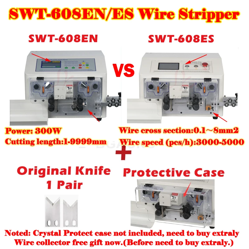 

Upgraded SWT-608-EN/ES Wire Peeling Stripping Cutting Machine 4 Wheels Driver Stripper Kit For Computer Automatic 0.1 to 8mm2