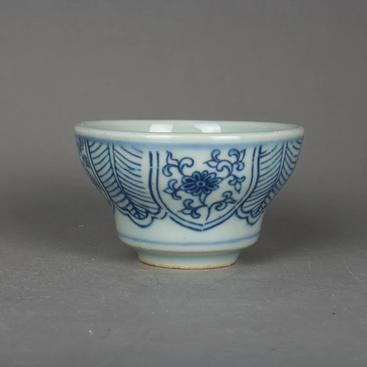 

Late Qing Minmin national kiln blue pattern teacup Jingdezhen ceramic tea jewelry boxes